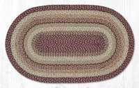 C-9-095 Burgundy Braided Rug - Oval - Ozark Cabin Décor, LLC