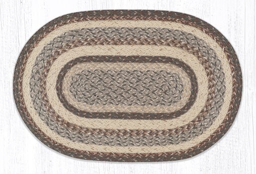 C-9-113 Khaki Braided Rug - Oval - Ozark Cabin Décor, LLC