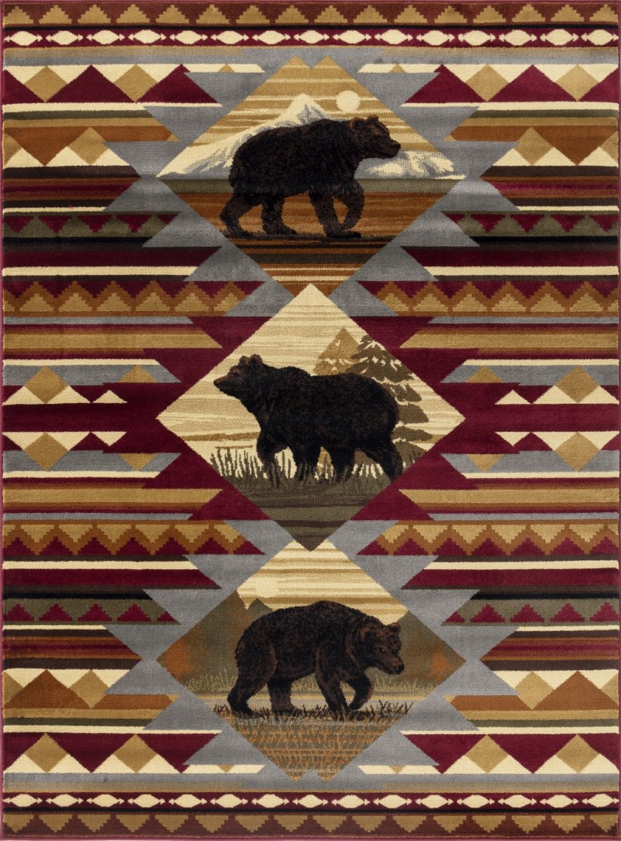 Black Bear Mountain 8'x10' Area Rug - Ozark Cabin Décor, LLC