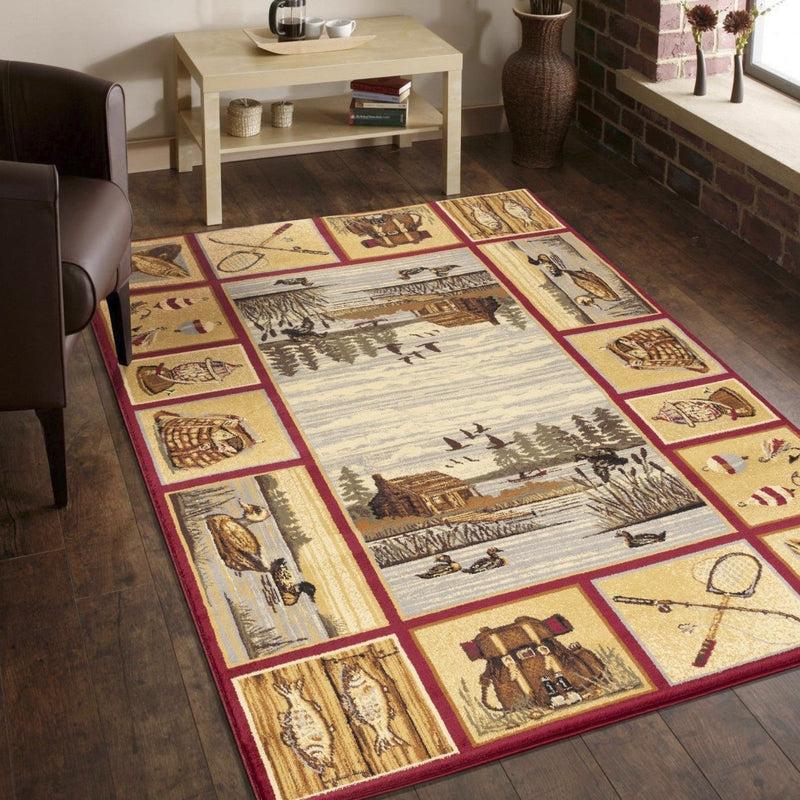 Cabin On The Lake 8'x10' Area Rug - Ozark Cabin Décor, LLC