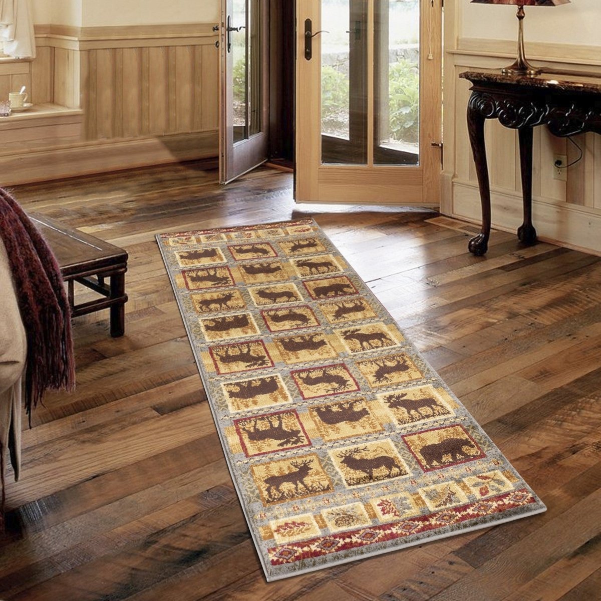 Wildlife Collage Cabin 2'x7' Runner Rug - Ozark Cabin Décor, LLC