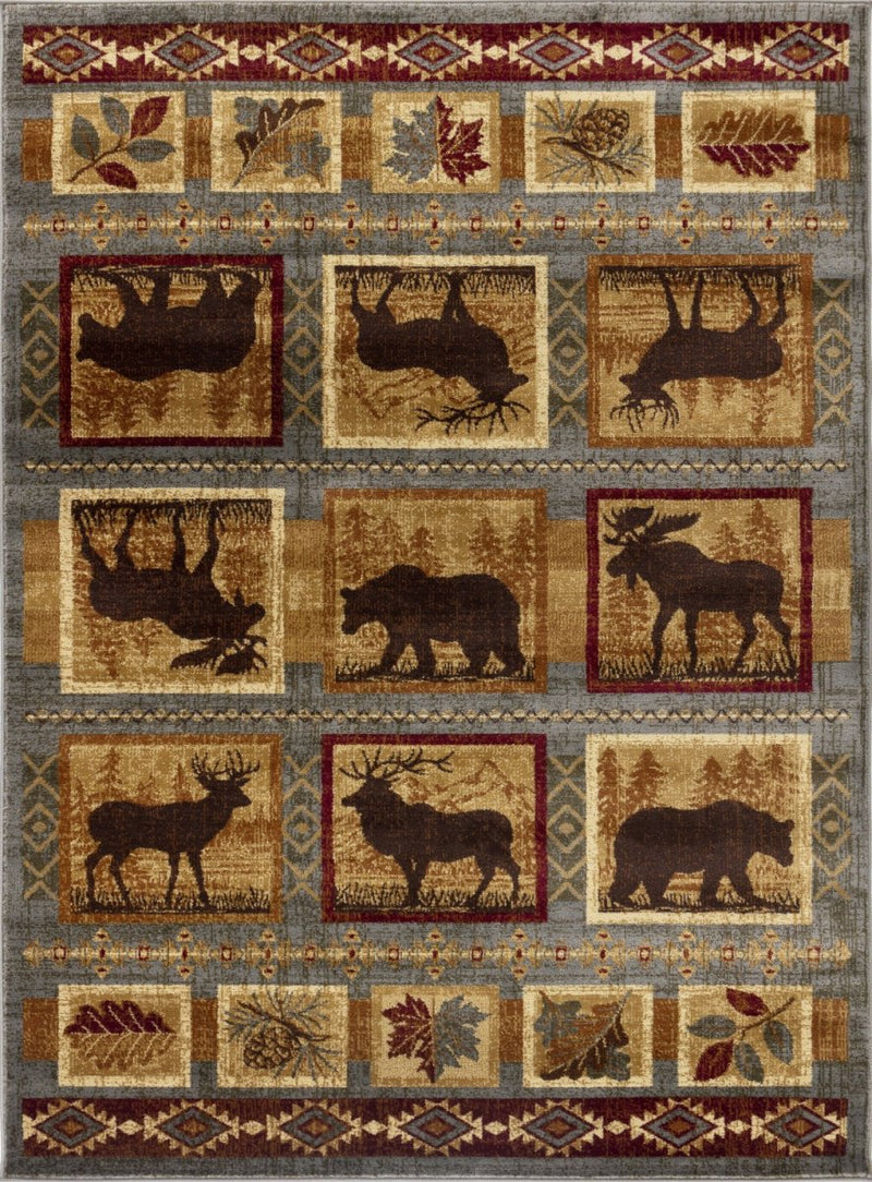 Wildlife Collage Cabin 5'x7' Area Rug - Ozark Cabin Décor, LLC