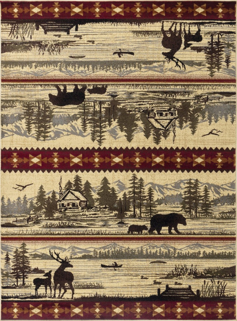 Lakeside Wilderness Cabin 8'x10' Area Rug - Ozark Cabin Décor, LLC