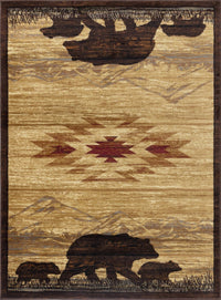 Tribal Bear Cabin 5'x7' Area Rug - Ozark Cabin Décor, LLC