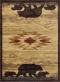 Tribal Bear Cabin 8'x10' Area Rug - Ozark Cabin Décor, LLC