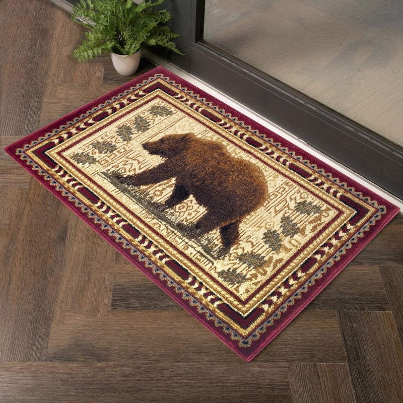 Brown Bear Cabin 2'x3' Accent Rug - Ozark Cabin Décor, LLC