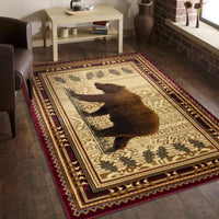 Brown Bear Cabin 5'x7' Area Rug - Ozark Cabin Décor, LLC