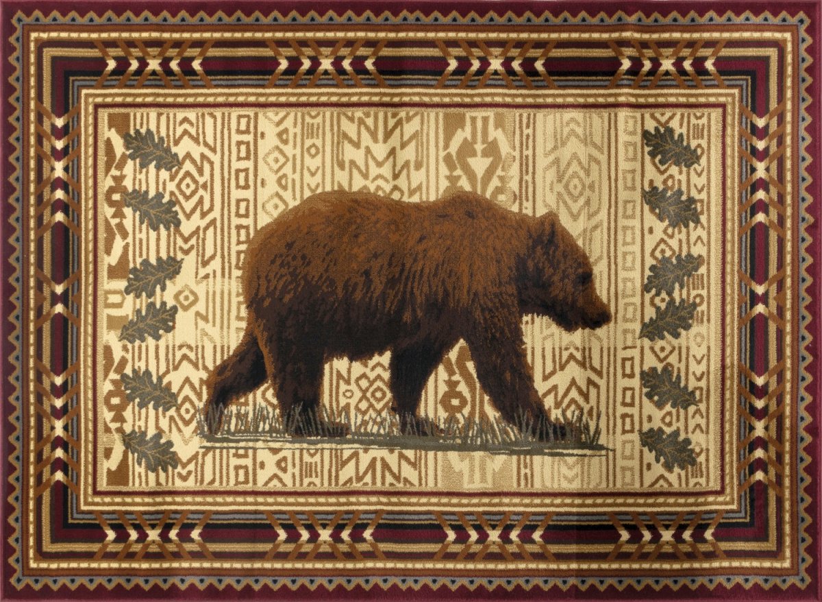 Brown Bear Cabin 5'x7' Area Rug - Ozark Cabin Décor, LLC