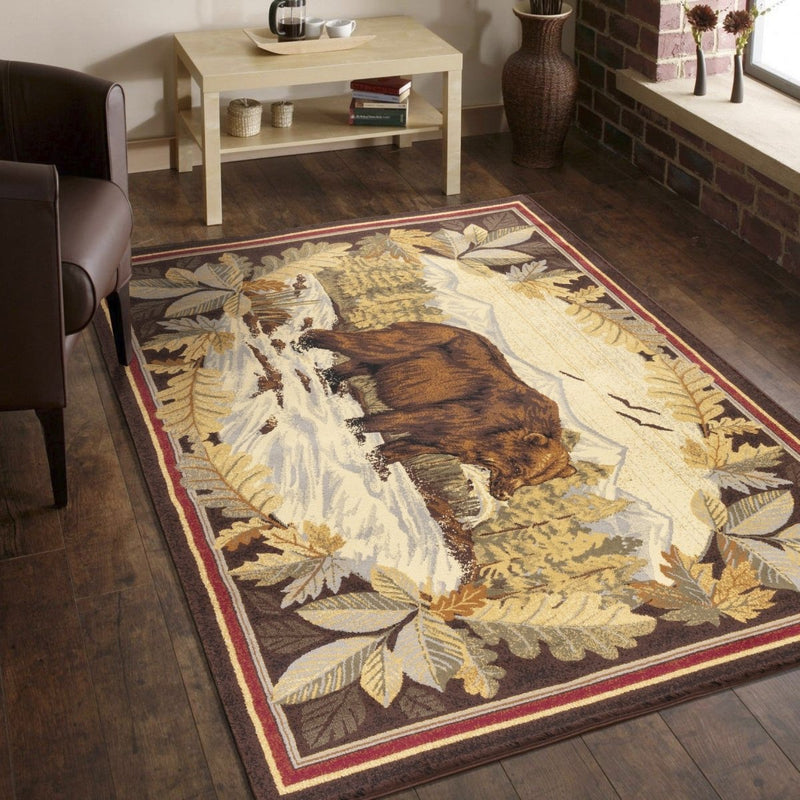 Bear Catch Cabin 5'x7' Area Rug - Ozark Cabin Décor, LLC