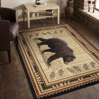 Black Bear Cabin 5'x7' Area Rug - Ozark Cabin Décor, LLC