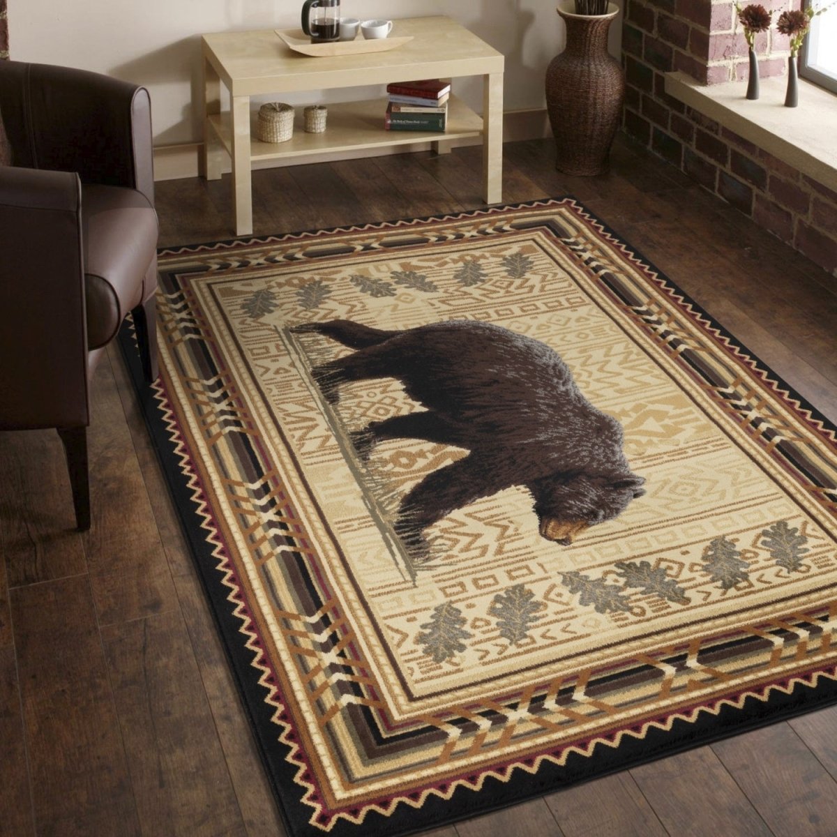 Black Bear Cabin 8'x10' Area Rug - Ozark Cabin Décor, LLC