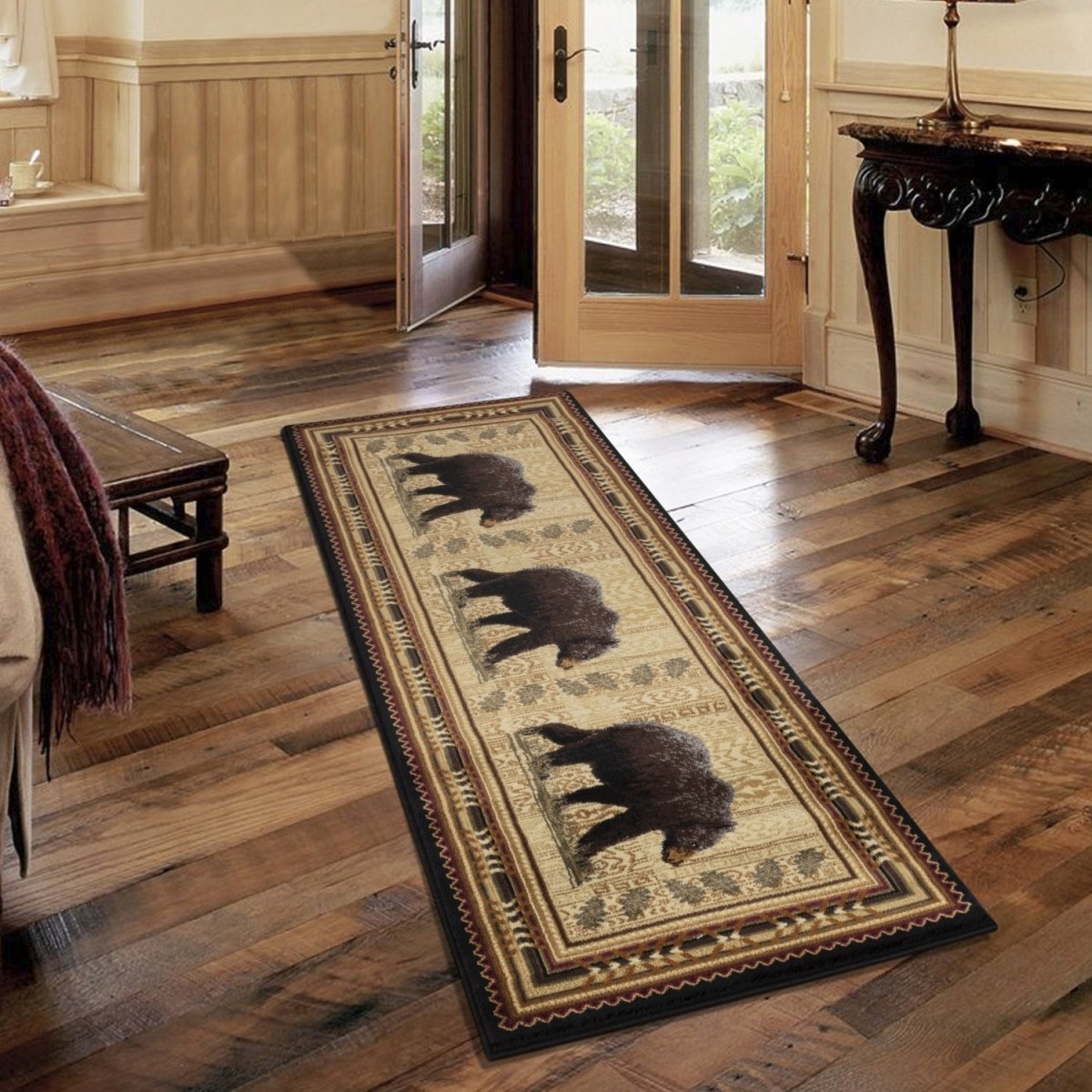 Black Bear Cabin 2'x7' Runner Rug - Ozark Cabin Décor, LLC