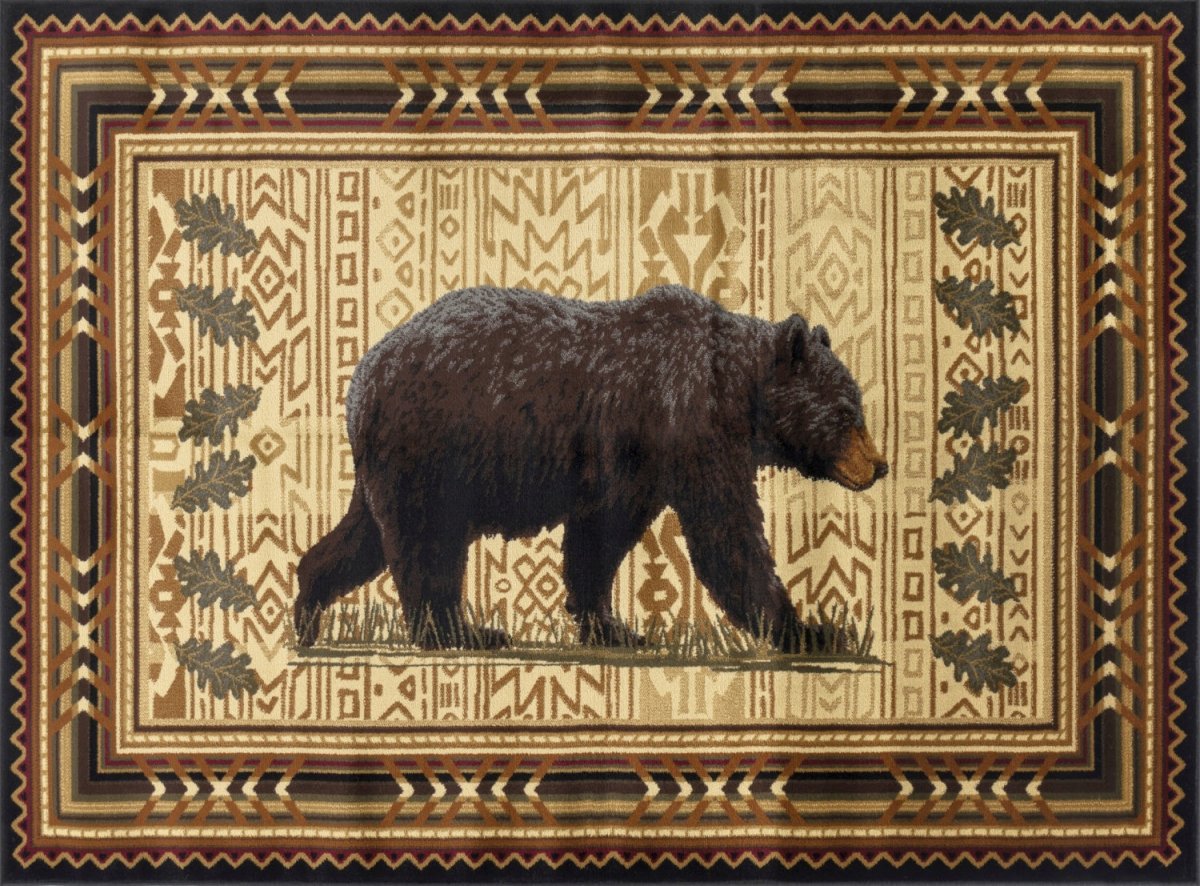 Black Bear Cabin 5'x7' Area Rug - Ozark Cabin Décor, LLC