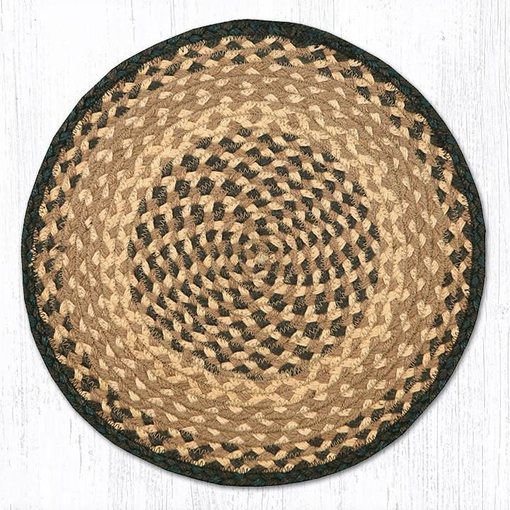 Rustic Chocolate and Natural Round Braided Natural Jute Chair Pad - Ozark Cabin Décor, LLC