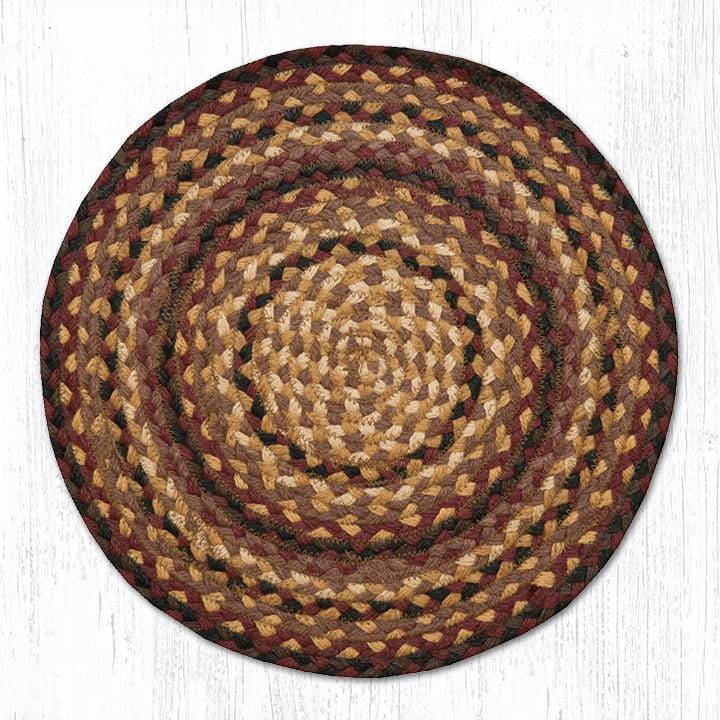 Primitive Chair Pad Black Tan Jute Country 15in Braided Seat