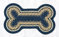 DB-079 Light & Dark Blue and Mustard Dog Bone Rug - Ozark Cabin Décor, LLC