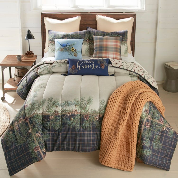 Pine Boughs 3-Piece Comforter Cabin Bedding Set - King - Ozark Cabin Décor, LLC