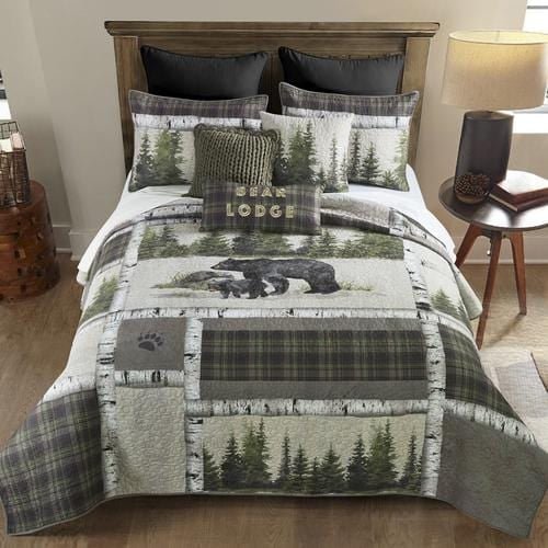 Cabin Bear Panels Quilted Bedding Collection - Ozark Cabin Décor, LLC