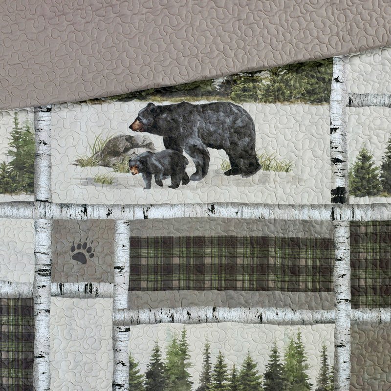 DS-33458 Bear Panels Throw - Ozark Cabin Décor, LLC