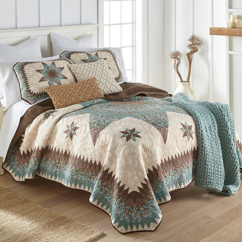 Sea Breeze Star Reversible 3-Piece Quilt Set - Thumbnail 5
