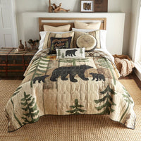 Painted Bear 3-Piece Quilted Bedding Collection - King - Ozark Cabin Décor, LLC