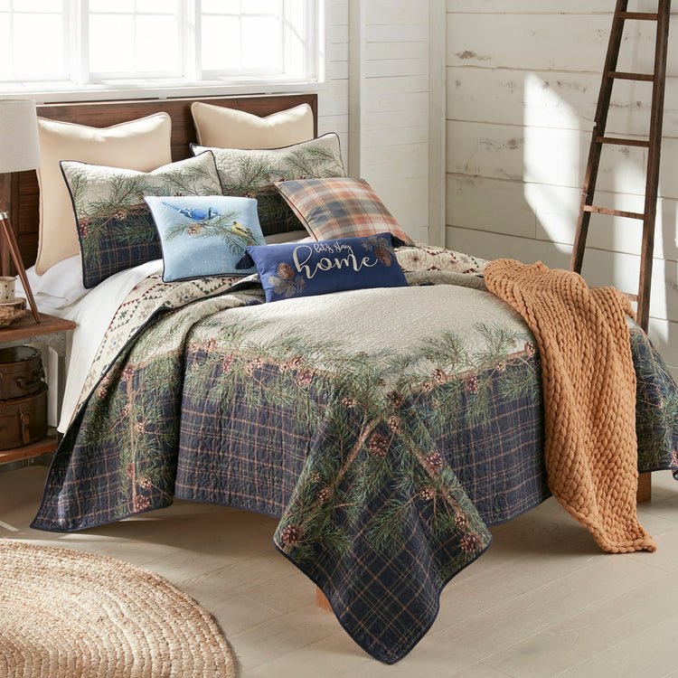Pine Boughs 3-Piece Quilted Cabin Bedding Set - Queen - Ozark Cabin Décor, LLC