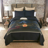 Bear Campfire Quilted Bedding Set - Full/Queen - Ozark Cabin Décor, LLC