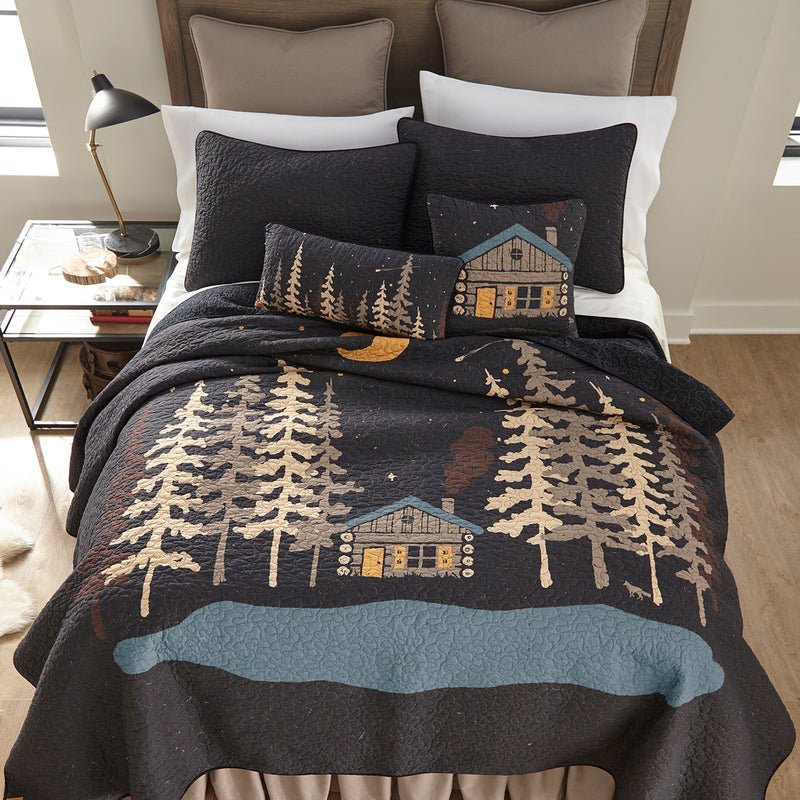 Moonlit Cabin Quilted Bedding Set - Thumbnail 4