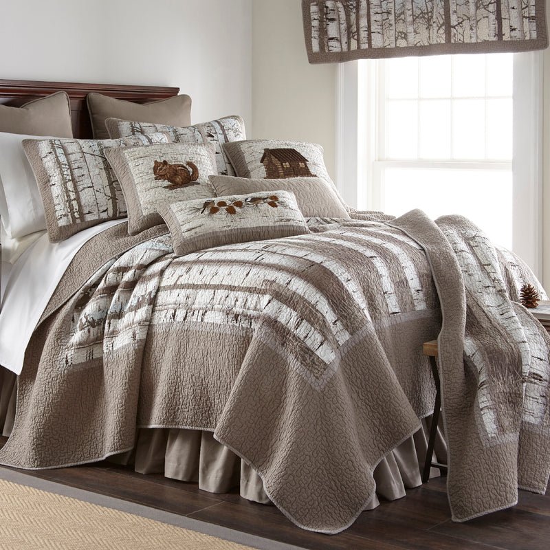 Birch Forest Reversible Quilted Cabin Bedding Collection - Full/Queen - Ozark Cabin Décor, LLC