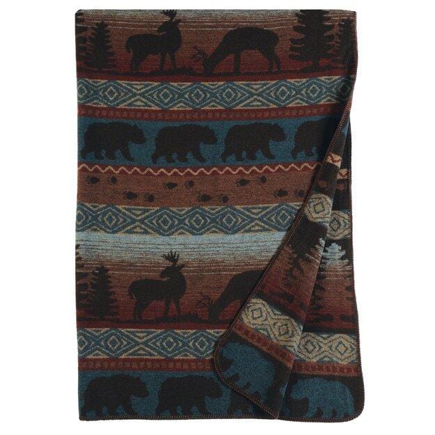 Wooded River Deer Meadow Wool Throw