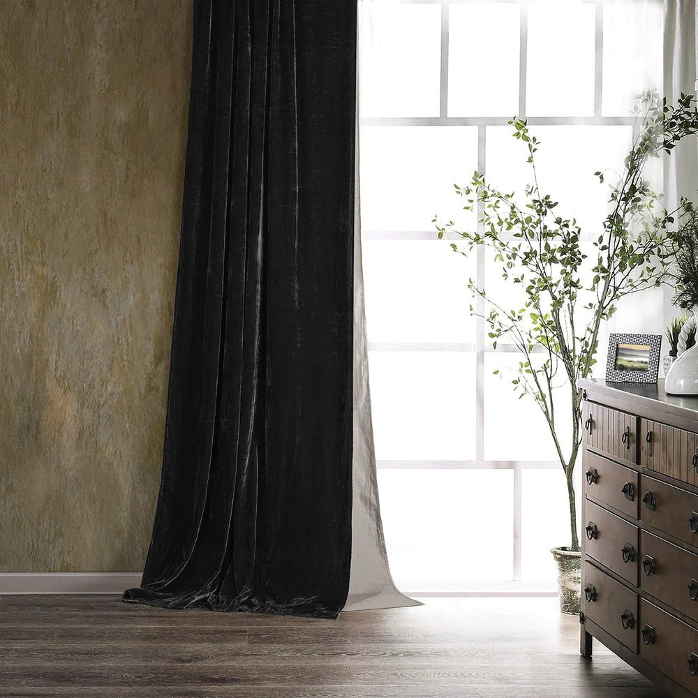 Luxurious Faux Silk Velvet Curtain - 10 Colors - Ozark Cabin Décor, LLC