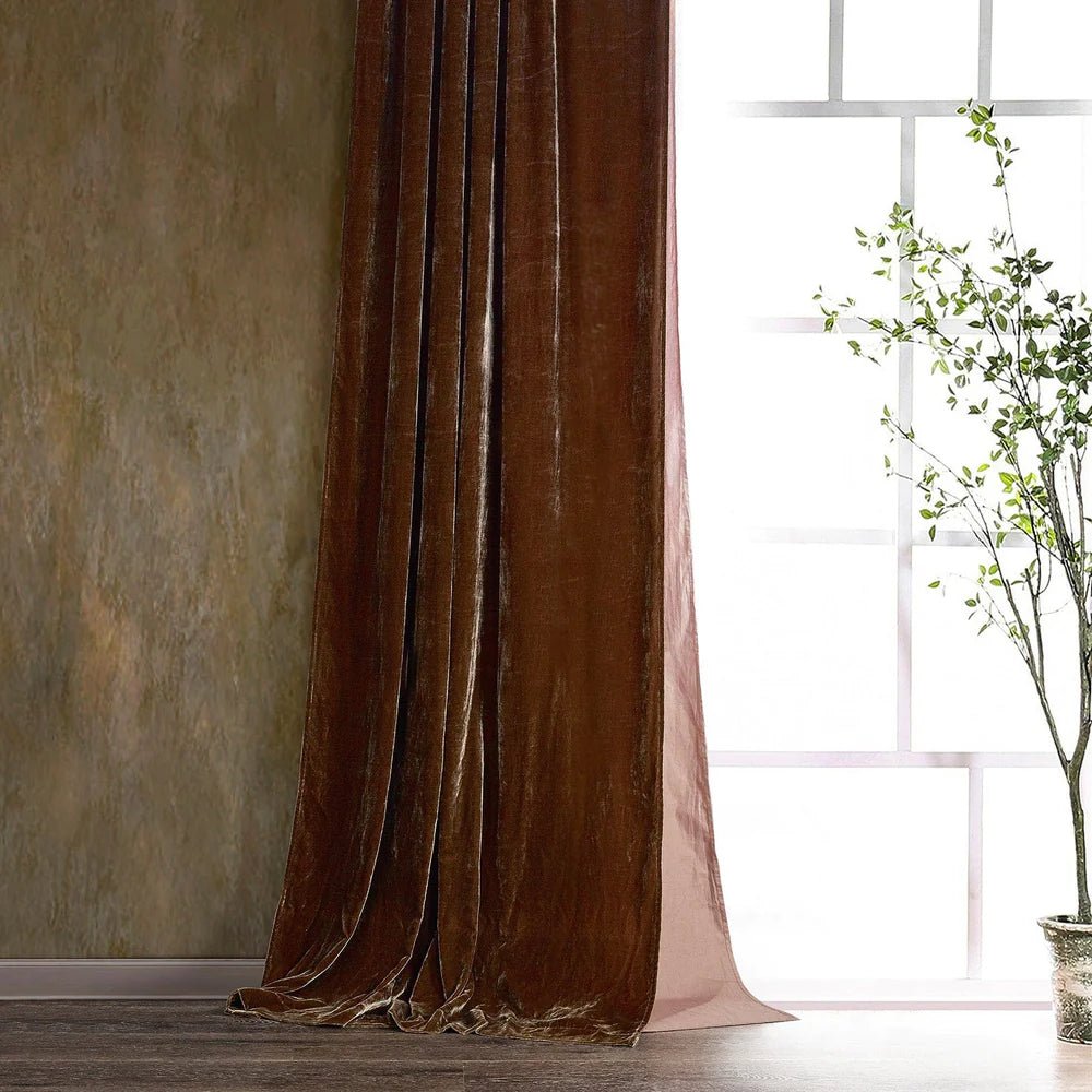 Luxurious Faux Silk Velvet Curtain - 10 Colors - Ozark Cabin Décor, LLC