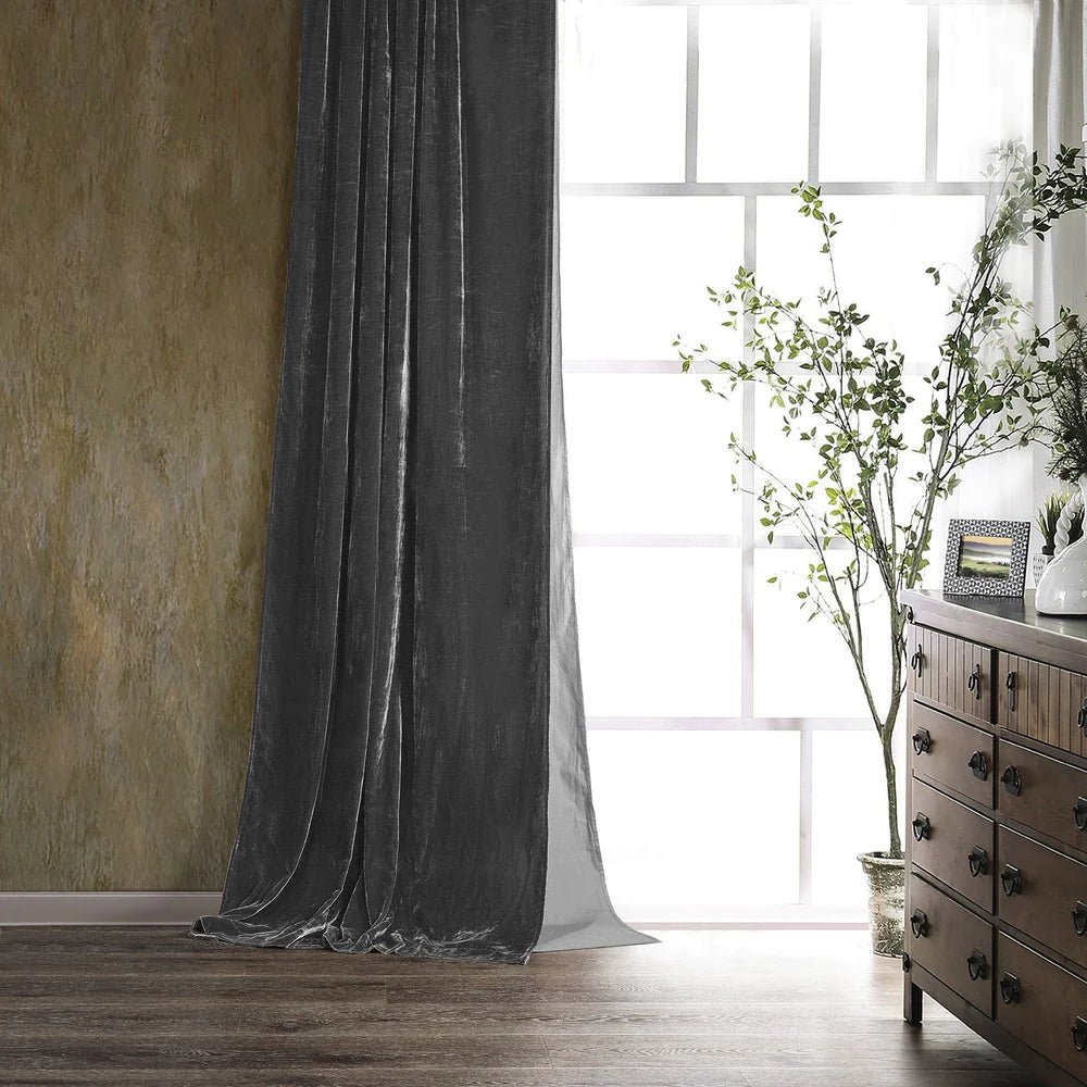 Luxurious Faux Silk Velvet Curtain - 10 Colors - Ozark Cabin Décor, LLC