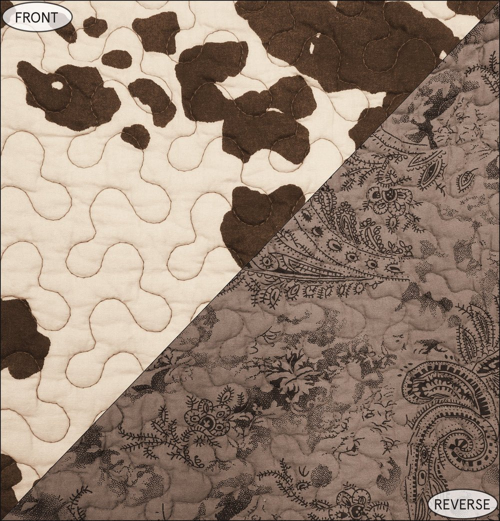 Elsa Cowhide Reversible 3-Pc Quilt Set - Full/Queen - Ozark Cabin Décor, LLC