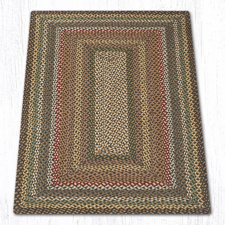 C-051 Fir & Ivory Oblong Braided Rug - Oblong - Ozark Cabin Décor, LLC