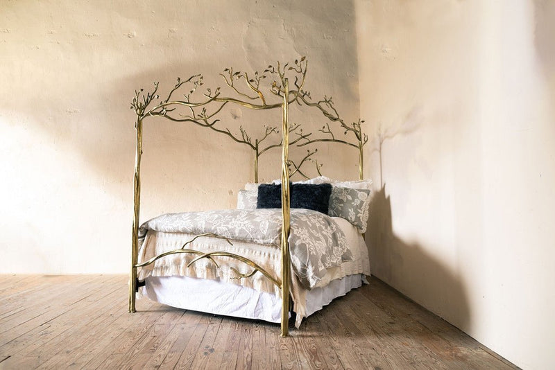Forest Canopy Hand-Forged Iron Bed - King - Ozark Cabin Décor, LLC