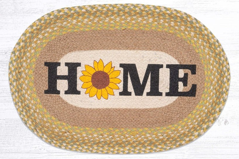 OP-654 Home-Sunflower Oval Braided Rug - Ozark Cabin Décor, LLC
