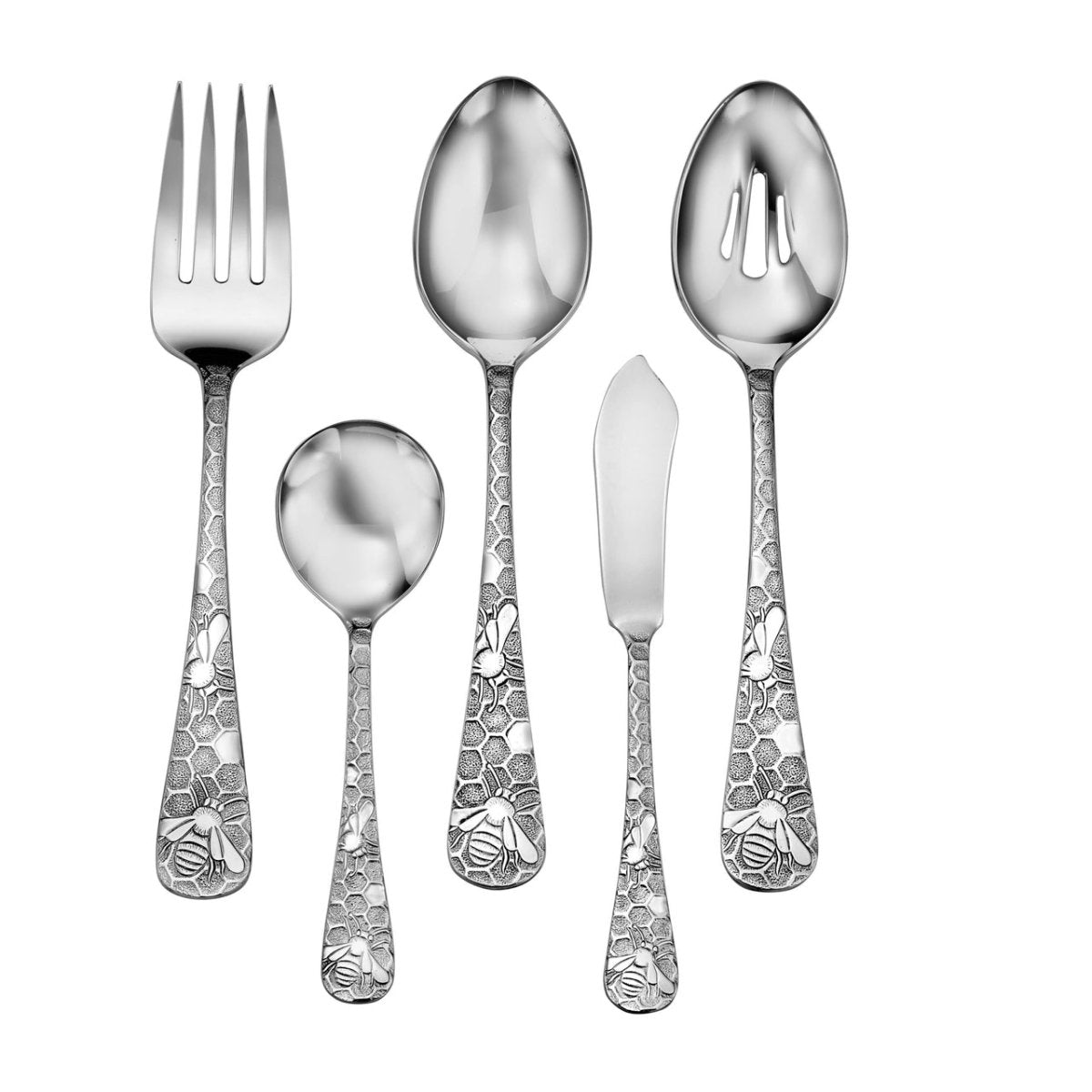 Honey Bee Stainless Steel Flatware Sets - 20, 40, 45, 60, 65 Pc. - Ozark Cabin Décor, LLC