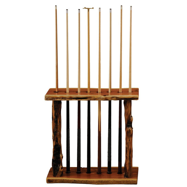 Juniper Log Floor Pool Cue Rack - Ozark Cabin Décor, LLC