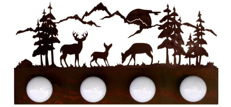 Deer Family Four Light Fixture