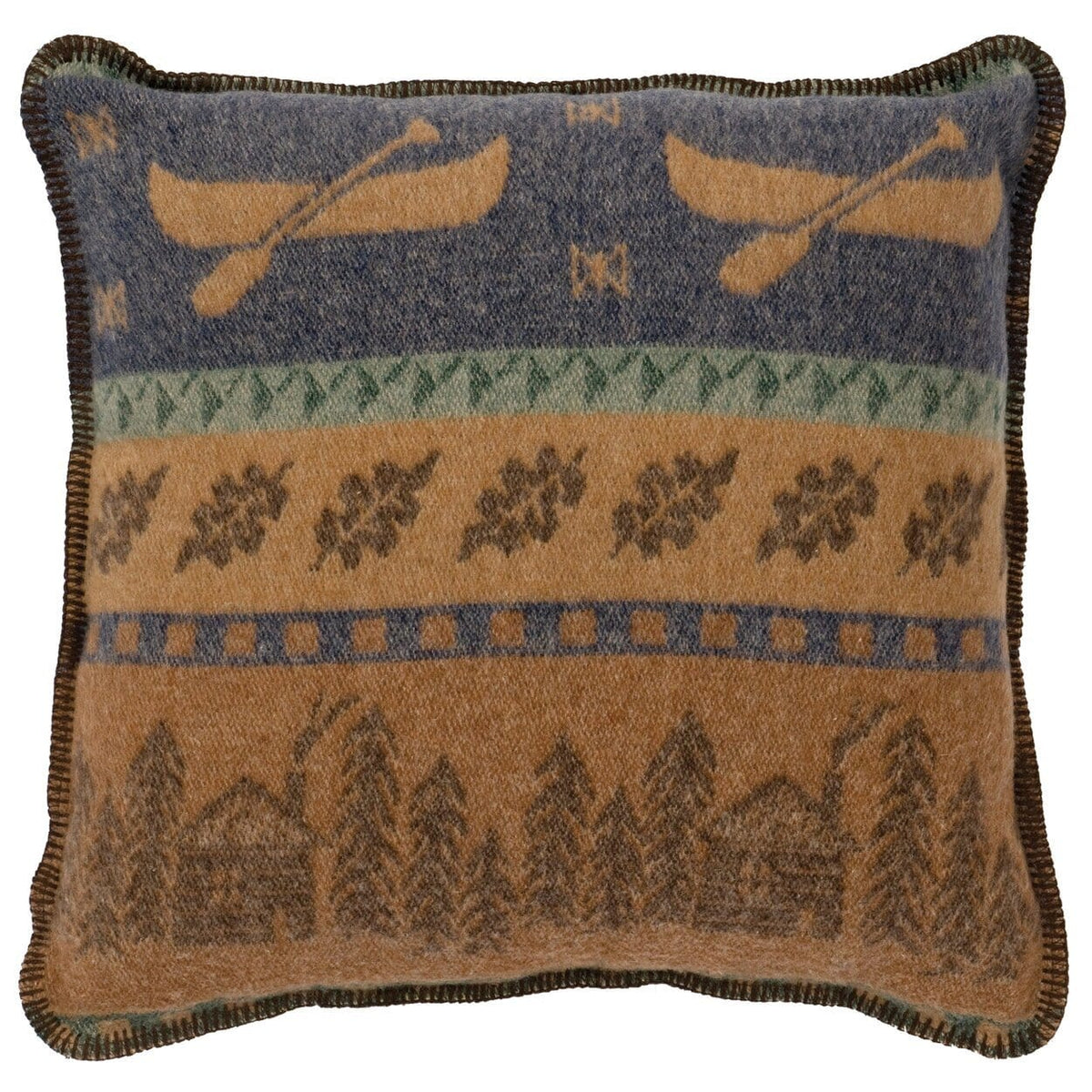 Wooded River Lakeshore II Wool Pillow & Matching Throw