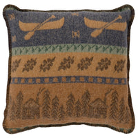 Wooded River Lakeshore II Wool Pillow & Matching Throw