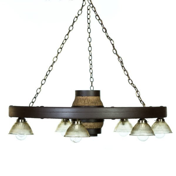 Large Wagon Wheel Chandelier with Downlights - Ozark Cabin Décor, LLC