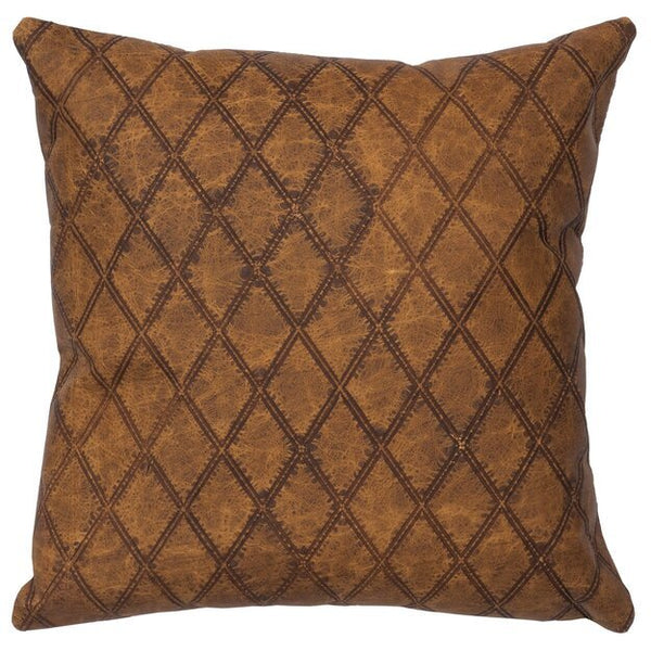WD80251 Wooded River Latigo Embossed Leather Pillow - Ozark Cabin Décor, LLC
