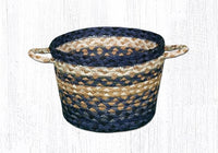 Light & Dark Blue and Mustard Woven Basket - UB-079 - Ozark Cabin Décor, LLC