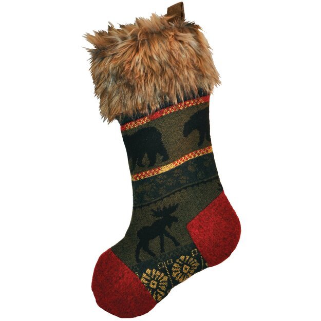 S-66 Wooded River McWoods Christmas Stocking - Ozark Cabin Décor, LLC