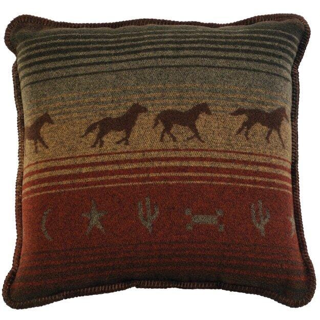 WD28670 - Wooded River Mustang Canyon 20" x 20" Soft, Italian Wool Blend, Decorative Luxury Lodge Pillow 