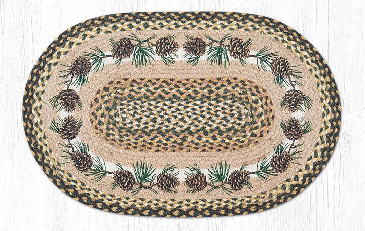 OP-051 Needles & Cones Oval Rug - Ozark Cabin Décor, LLC