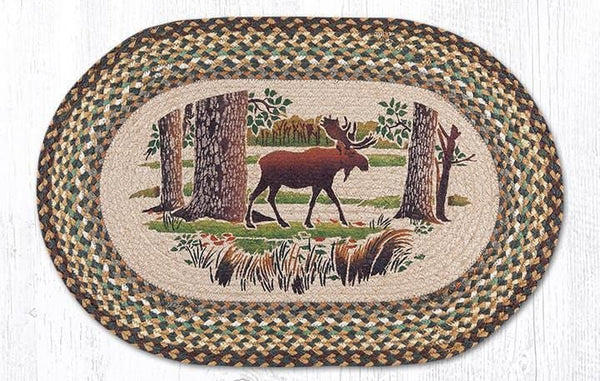 OP-051 Moose Forest Braided Rug - Ozark Cabin Décor, LLC