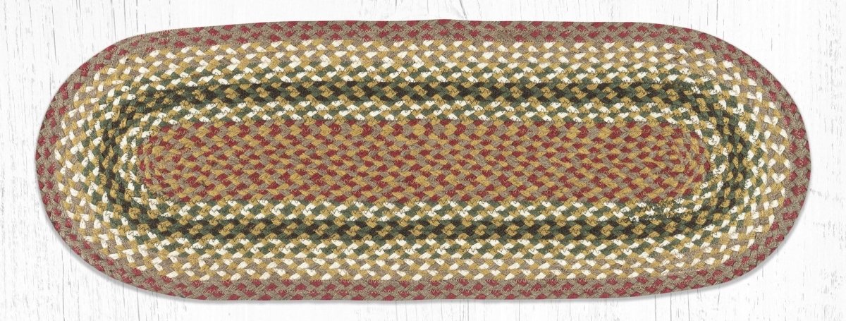 Olive/Burgundy/Gray Jute Table Runner - Ozark Cabin Décor, LLC